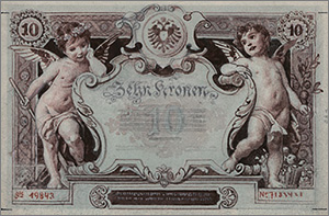 Эскиз банкноты 10 крон 1900 года