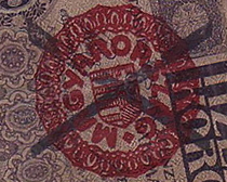 Аннулированный венгерский штемпель Magyarorszag, тонкий крест