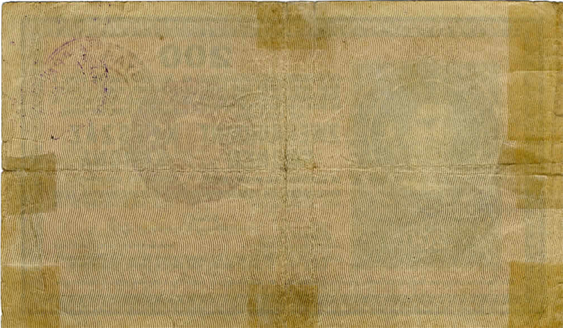 Штемпелеванные 200 крон 1918 года пятый вариант (реверс)