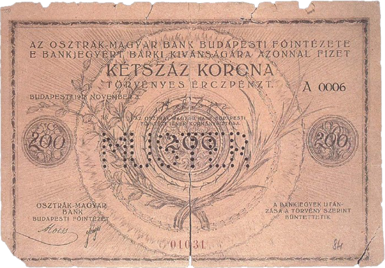 200 крон 1918 года Бека (аверс)