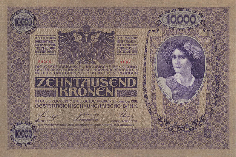 10000 крон 1918 года (аверс)