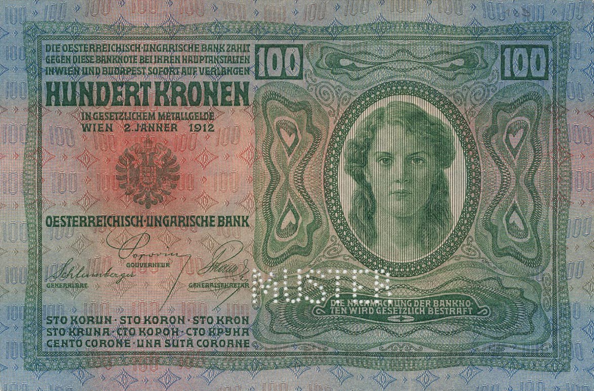Образец 100 крон 1912 года (аверс)