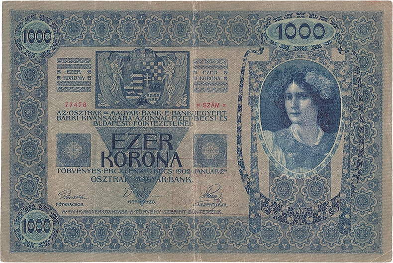 1000 крон 1902 года первый вариант (реверс)