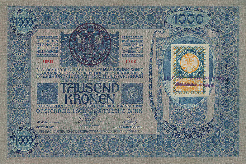 1000 крон 1902 года второй вариант (аверс)