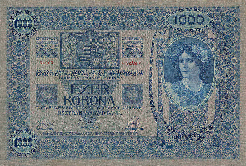 1000 крон 1902 года второй вариант (реверс)